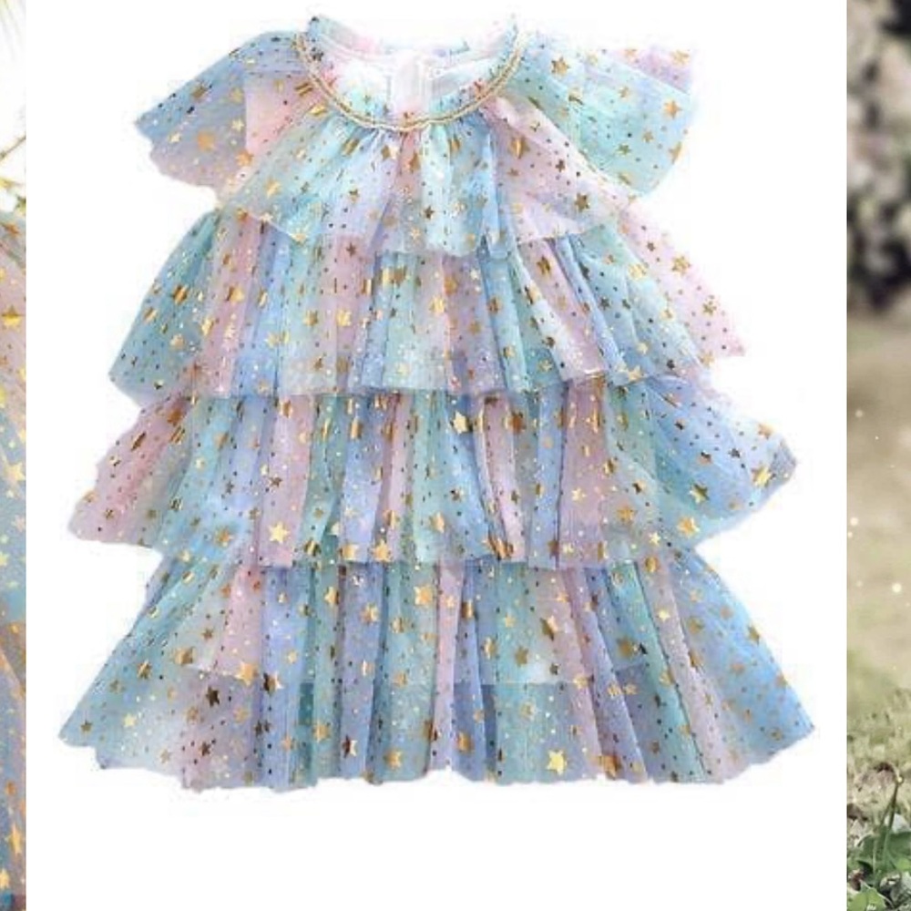Lola + The Boys Pastel Starry Layered Dress